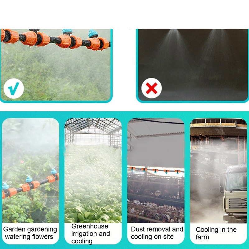 5m Garden Irrigation Kit 9/12 Hose Spray Nozzle Automatic Watering