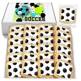 Soccer Cookies Individually Wrapped Decorated Party Favors Sugar Cookie 24 Pack Bulk Sports for Kids Game League