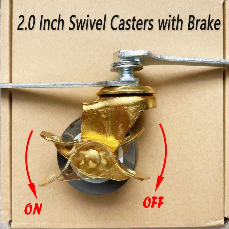 BAISASY 2 Inch Stem Caster Wheels with Brake, Metric Size
