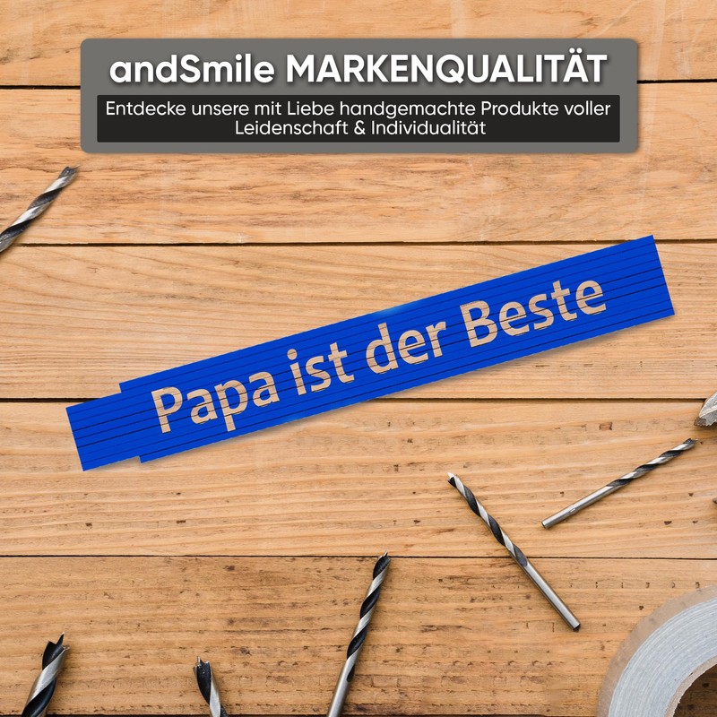 andSmile "Papa ist der Beste" Ruler with Engraving, Ruler Made