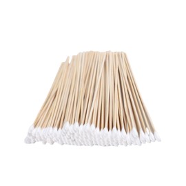 200PCS 6-Inch Wooden Sterile Cotton Swabs - Individually Wrapped for Home Health & Beauty Care - Ideal for Ear Cleaning, Makeup, Jewelry & Piercing Aftercare (6 Inch Long, Count, 200)
