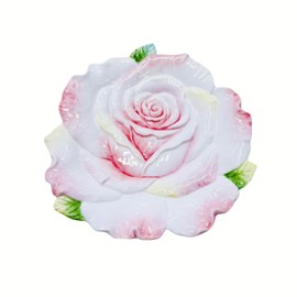 Minigift Ceramic Dessert Plate, 3D Hand-paint Champagne Rose Fruit Plate -8.66 inches