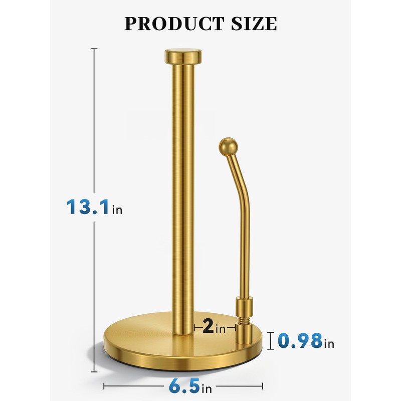 SMARTAKE Paper Towel Holder, Paper Towel Dispenser Standing Weighted Base