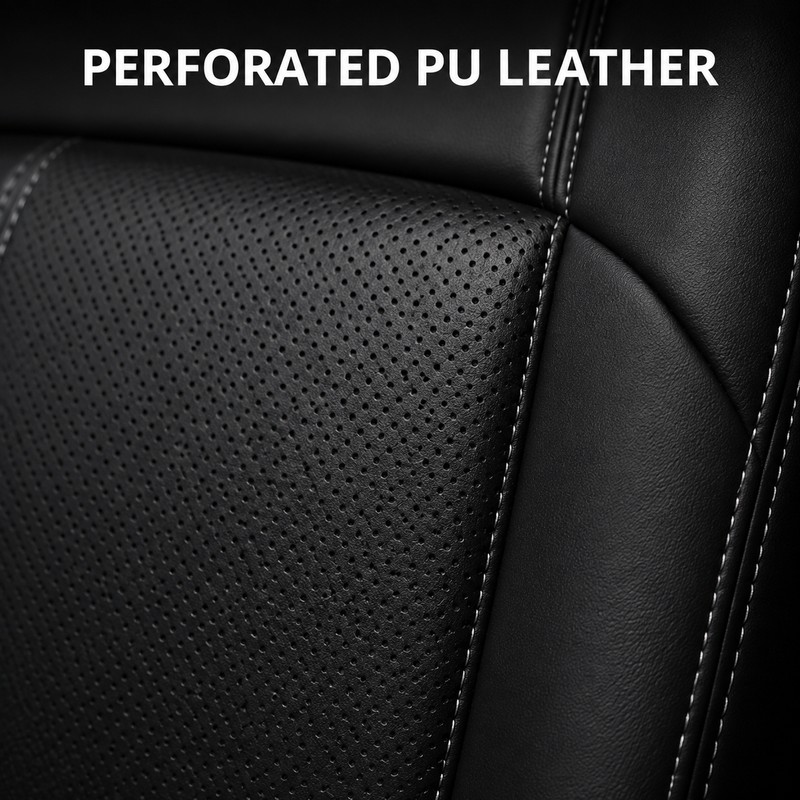 Black PU Leather 2+1 Van Front Seat Cover Set with