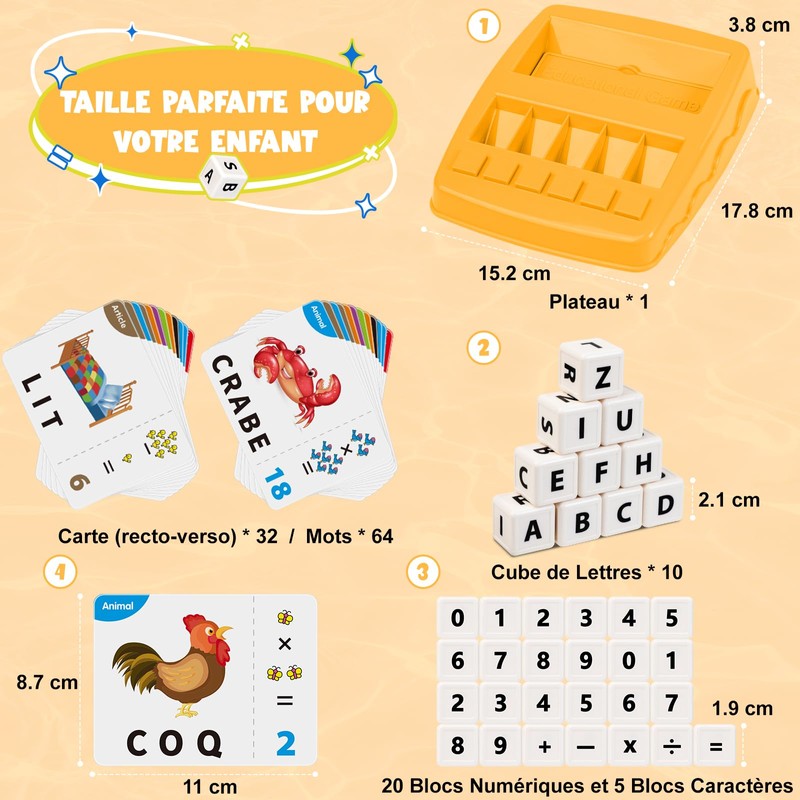 Joozmui Jeu Éducatif 2 en 1 sur Chiffres et Lettres