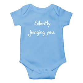 Silently Judging You – Boss Baby Sarcasm – Divertido y lindo bebé enredadera, mono de una pieza para bebé, Azul claro, Recién nacido
