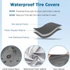 4 Pack/Set 210D Oxford Wheel Covers, Storage Tote Bags with