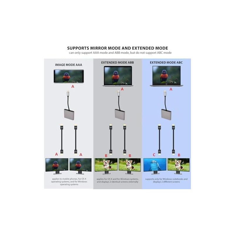 Dilwe Adaptador USB C a HDMI, Convertidor Adaptador de Video