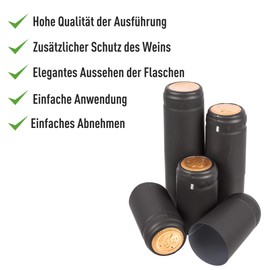 Shrink Caps Shrinks Capsules Wine Making (30pk) --- BLACK