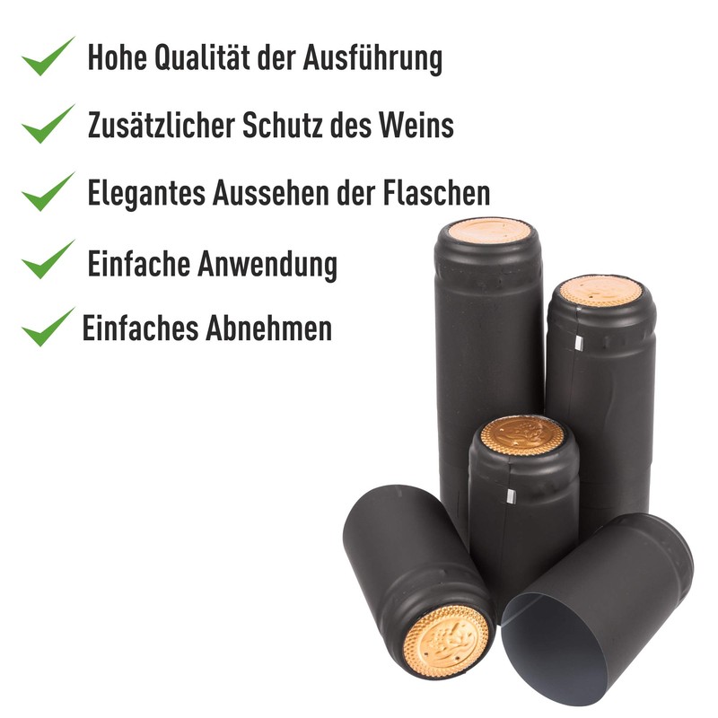 Shrink Caps Shrinks Capsules Wine Making (30pk) --- BLACK