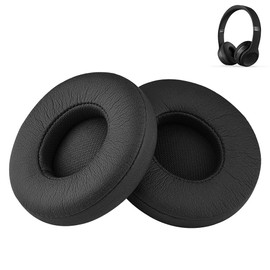 Solo 3 Earpad Replacement Solo 2 Ear Pads Cushion Accessories Compatible with Beats by Dre Solo3/Solo2 Wireless A1796/B0534 Headphones, Made of Protein Leather Memory Foam