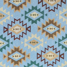 AAAAAcessories D-Shaped Chair Cushions, 2" Thick Dining Chair Pads with Ties and Removable, Machine-Washable Cover, 17" x 16", Set of 4, Geometric Blue