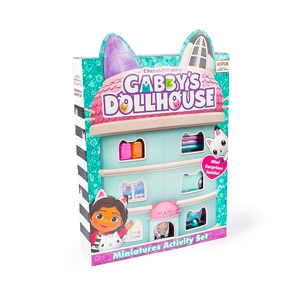 Gabby's Dollhouse Miniatures Set - Pencil Case With Stickers, Mini Scrapbook, Mini Felt Tips, Mini Highlighters, Mini Washi Tapes, Dispenser And More - Kids Activity Packs - Back To School - Girls Set
