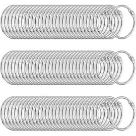 90PCS Binder Rings, 25mm O-Ring Metal Book Rings, Nickel Plating Flashcard Rings, Loose Leaf Paper Rings, Keyring Hoop,Silver Hinged Rings for Notebook, Scrapbook, Index Cards, Keychains