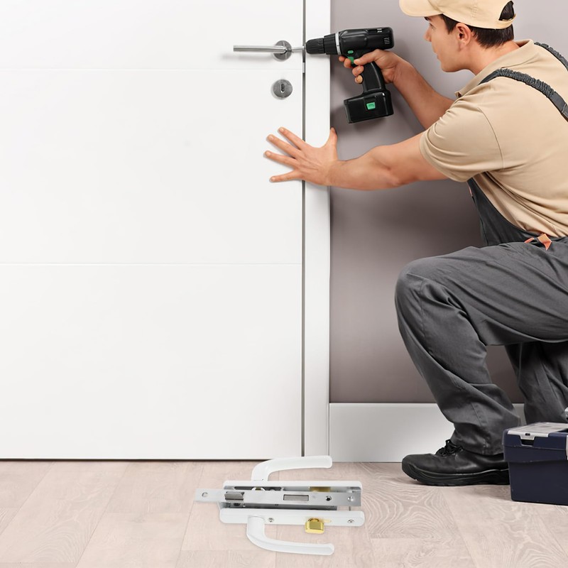 Versatile Storm Door Handle with Lock Durable Aluminum Alloy Entry