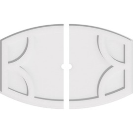 Ekena Millwork CMP24X16KY2-01000 Kailey Architectural Grade PVC Contemporary, Two Piece Urethane Ceiling Medallions 24"W x 16"H x 1"ID x 13"C x 1"P