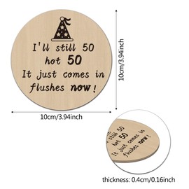 50th Birthday Gifts for Men and Women - Funny Coaster and Decorations for Him