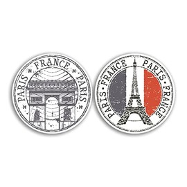 2 x 10cm Paris Vinyl Stickers - France Eiffel Tower Flag Travel Holiday City Gift #78520