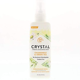 Crystal Essence Mineral Deodorant Spray, Chamomile & Green Tea 4 oz (Pack of 2)