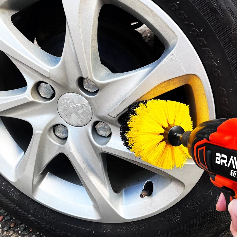 BRAVE TOOLS 5 x DRILL ATTACHMENT CLEANING BRUSH SET POWER