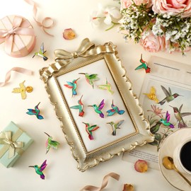 Yinkin 24 Pcs Hummingbird Enamel Brooch for Women Colorful Hummingbird Lapel Pin Cute Animal Lapel Brooches for Women Jewelry Pin Dress Accessories Mother's Day Birthday Gift