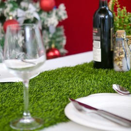 Artificial Grass 14 x 48 inch Table Runner, Perfect for Spring, Fall Holidays, Parties, Catered Presentations, Baby Showers, Birthdays, Candy Buffets, Restaurant Decoration, Dessert Tables, Wedding