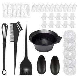 Hair Dyeing Brushes Hair Color Brushes Tools Self Color 25pcs Hair Dye Brush Bowl Agitator Ear Cap Disposable Capes Gloves Shower Cap Beauty Salon Professional Home Hair Dye Tool Kit for Men Women