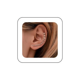 Andelaisi Boho Star Ear Climber Earrings Gold Star Ear Cuff Wrap Crawler Earrings Vintage Star Cuff Earrings Star Crawler Climber Earrings Jewelry for Women