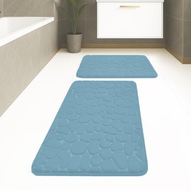 Non-Slip Bathroom Rugs Set – 2-Piece Memory Foam Bath Mat – Soft & Absorbent Bathroom Decor – Quick Drying, Machine Washable – 31.4"x19.6" & 23.6"x15.7"