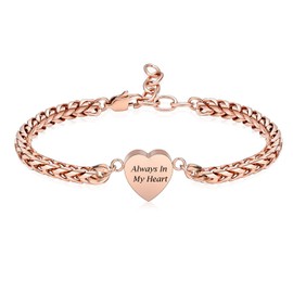 zeqingjw Heart Cremation Memorial Urn Bracelet for Ashes for Women Stainless Steel Adjustable Keepsake Bangle Cremation Memorial Ash Jewelry, 7.63 inches, Metal, stainless-steel