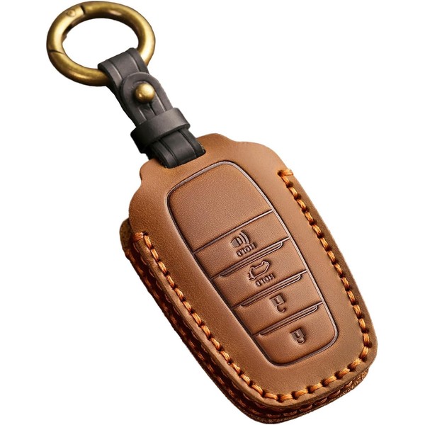 Aoocar Leather Key Fob Cover, Compatible with Toyota Tundra Corolla