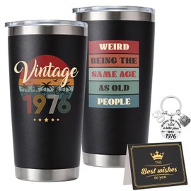 saerryor 50th Birthday Gifts for Men,20oz Insulated Tumbler with Keyring