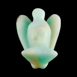 Ieron 1.5in Guardian Angel Gift Amethyst Angel Figure Healing Crystal Gemstones Polished Stones Statue Reiki Angel Guardian Angel Figure(Light Green)