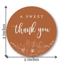 2" Round A Sweet Thank You Wedding Favor Stickers (Set of 40 Labels) (Terracotta)