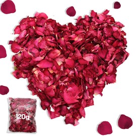 KASURE 120 g Natural Rose Petals Dried, 100% Rose Petals, Organic Confetti Rose, Flower Confetti Wedding for Weddings, Party, DIY Decoration, Biodegradable