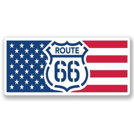 2 x 10cm/100mm USA Route 66 Window Cling Sticker Car Van Campervan Glass #4289