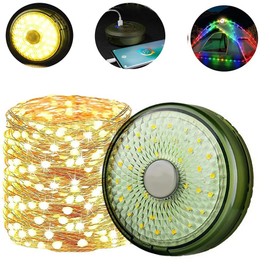 YZYOE LED Outdoor Tent Atmosphere Light, Colored and Warm Light Outdoor Camping Portable Tape Measure Decoration Light, Flashlight and Light Strip Two in One Light.
