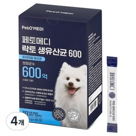 Petomedi Dog Lacto Liver Lactobacillus 600 Nutrient, 60g, Intestinal Health Lactobacillus, 4 Pieces / 페토메디 강아지 락토 생유산균 600 영양제, 60g, 장건강유산균, 4개