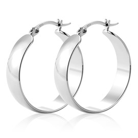 ALEXCRAFT Thick Earrings Silver 925 Gold Large Hoop Earrings 14K Golden Earrings Women's Chunky Large Gold Hoop Earrings for Women Girlfriend Girls Mum, Bronze, Created Zircon