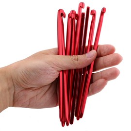 Pack of 10 Tent Stakes Heavy Duty Aluminum Alloy Camping Awning Canopy Tent Pegs Pegs Nails for Camping (Red)