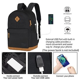 KOPHLY Large Carry-on Travel Laptop Backpack with USB Charging Port For Men and Women, Classic Backpack for College, Work Bag, Travel Backpacks(18Inches/grey)