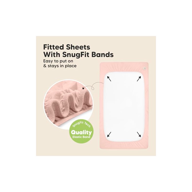 Paquete de 2 sábanas impermeables para cuna de bebé para
