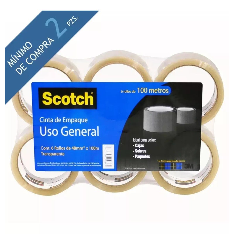 Corp.Res Electronics Paquete 6 Cinta Adhesiva 48mm X 100m Transparente