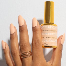 DND DC Gel Polish Set, Beige Nude Collection, UV/LED Gel Polish and Air Dry Nail Lacquer, Matching Chip-Free Polish Duo, 293 Tres Leches, 0.5 Fl Oz