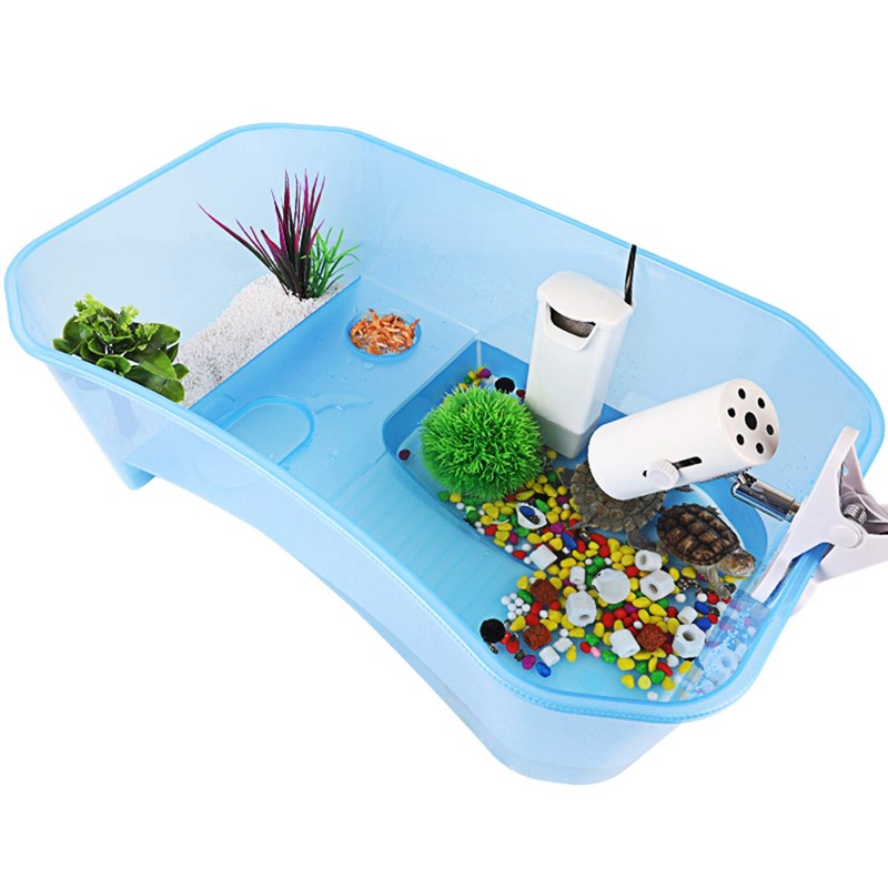RYPET Turtle Tank Aquarium - Reptile Habitat, Turtle Habitat, Reptile