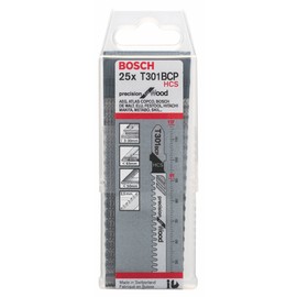 Bosch Professional 25 x Jigsaw blade T 301 BCP (for softwood, straight cut, accessories jigsaw)