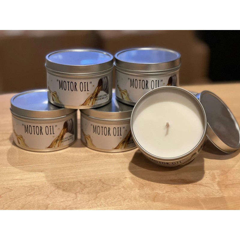 Crafty American Motor oil scented candle: Great gift for the
