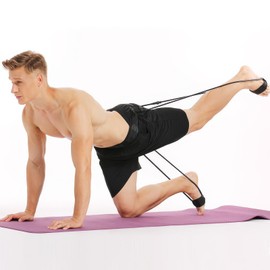 Elasticas Resistencia para Ejercicio,Bandas de Ejercicio con Anclaje de la Puerta,Bandas de Resistencia multifuncionales para Entrenamiento de Fuerza y Equipos de Fitness (Amarillo)