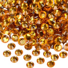 2880PCS Art Nail Rhinestones non Hotfix Glue Fix Round Crystals Glass Flatback for DIY Jewelry Making with one Picking Pen (ss4 2880pcs, Topaz)