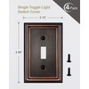 ZILLSEA 4-Pack Single Toggle Switch Wall Plate, Decorative Aged Bronze